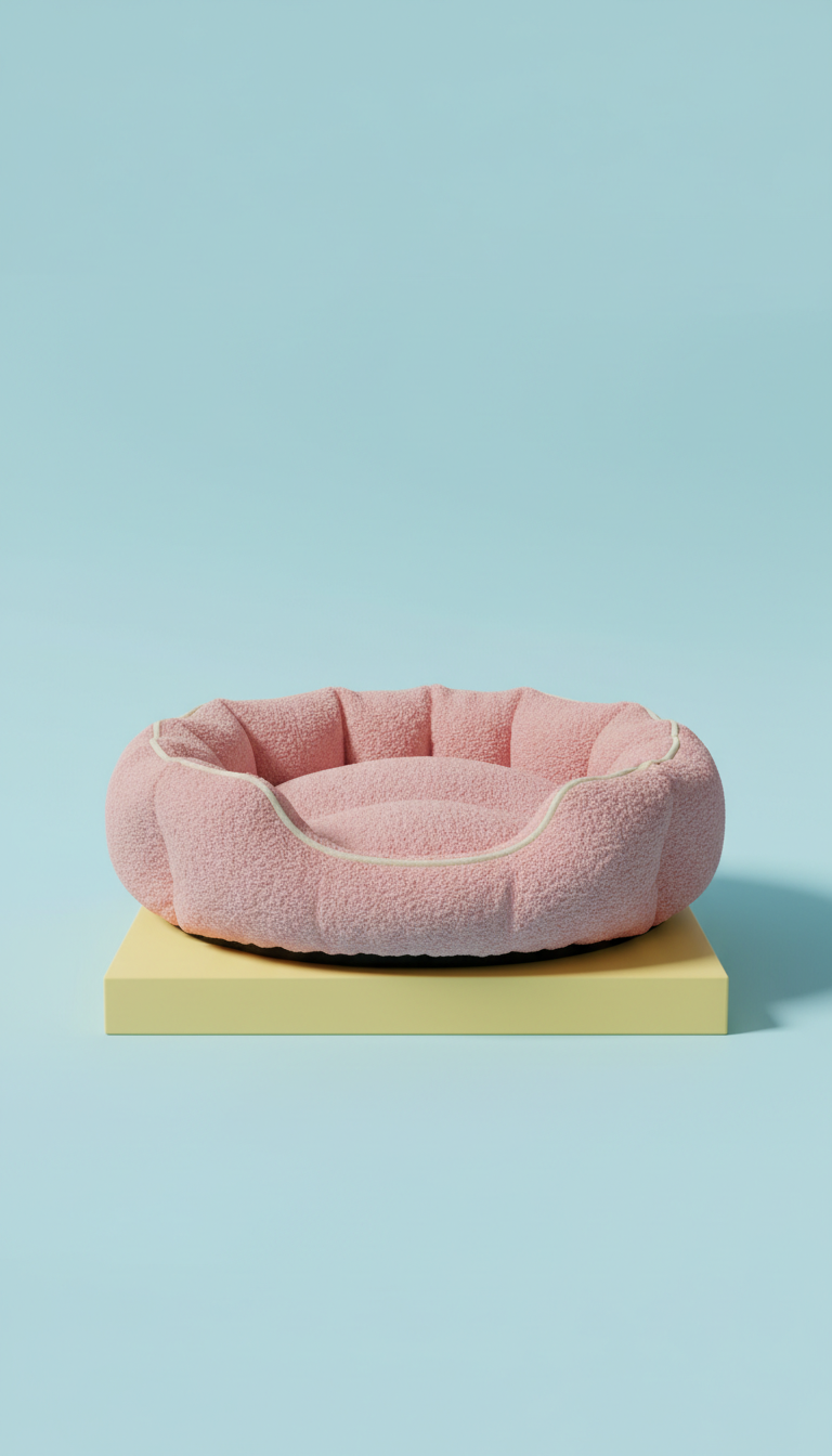 Cama para mascotas rosa pastel