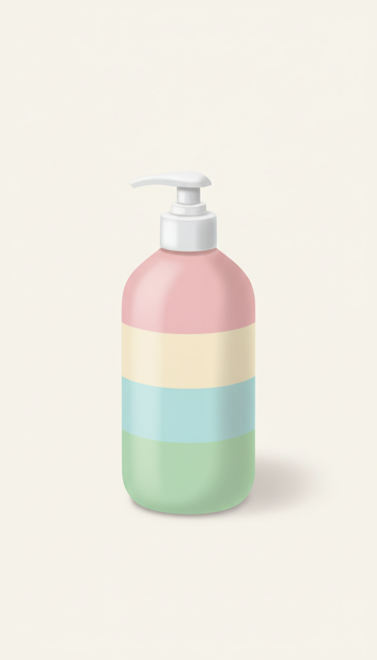 Champú ilustrado aroma pastel