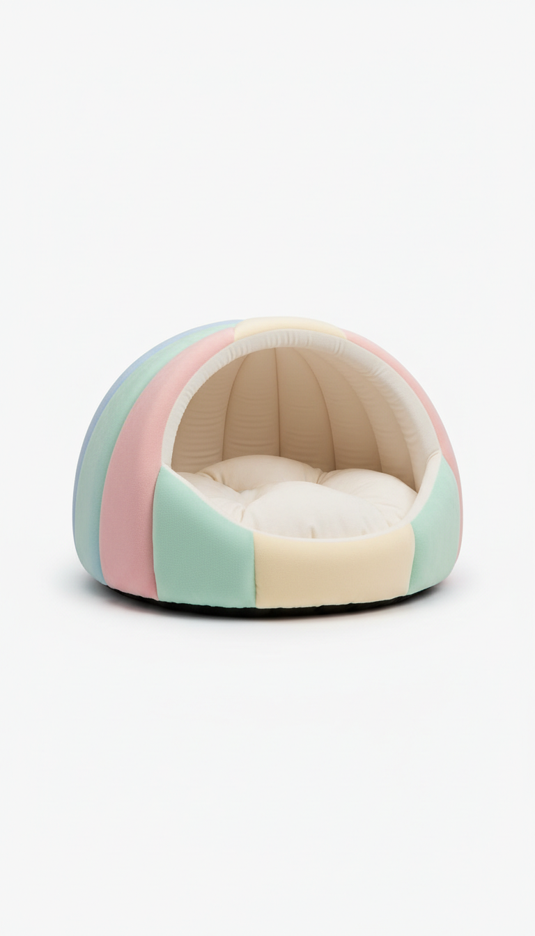 Cama de felpa tonos pastel