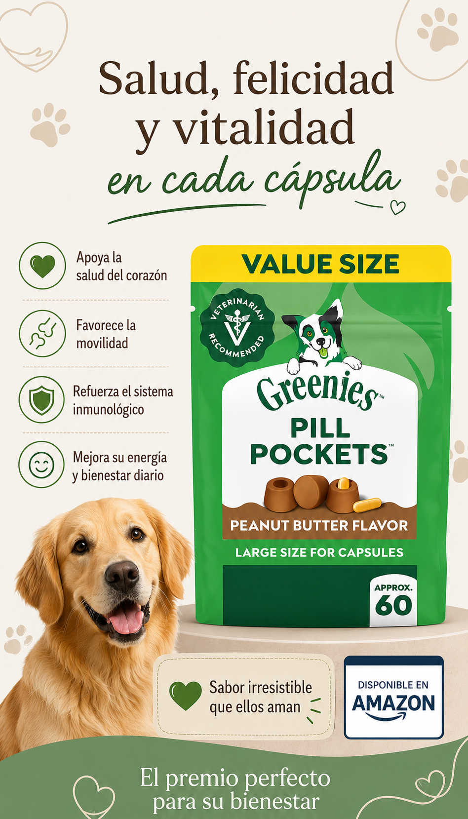 Greenies Pill Pockets - Golosinas para Perros con Mantequilla de Maní