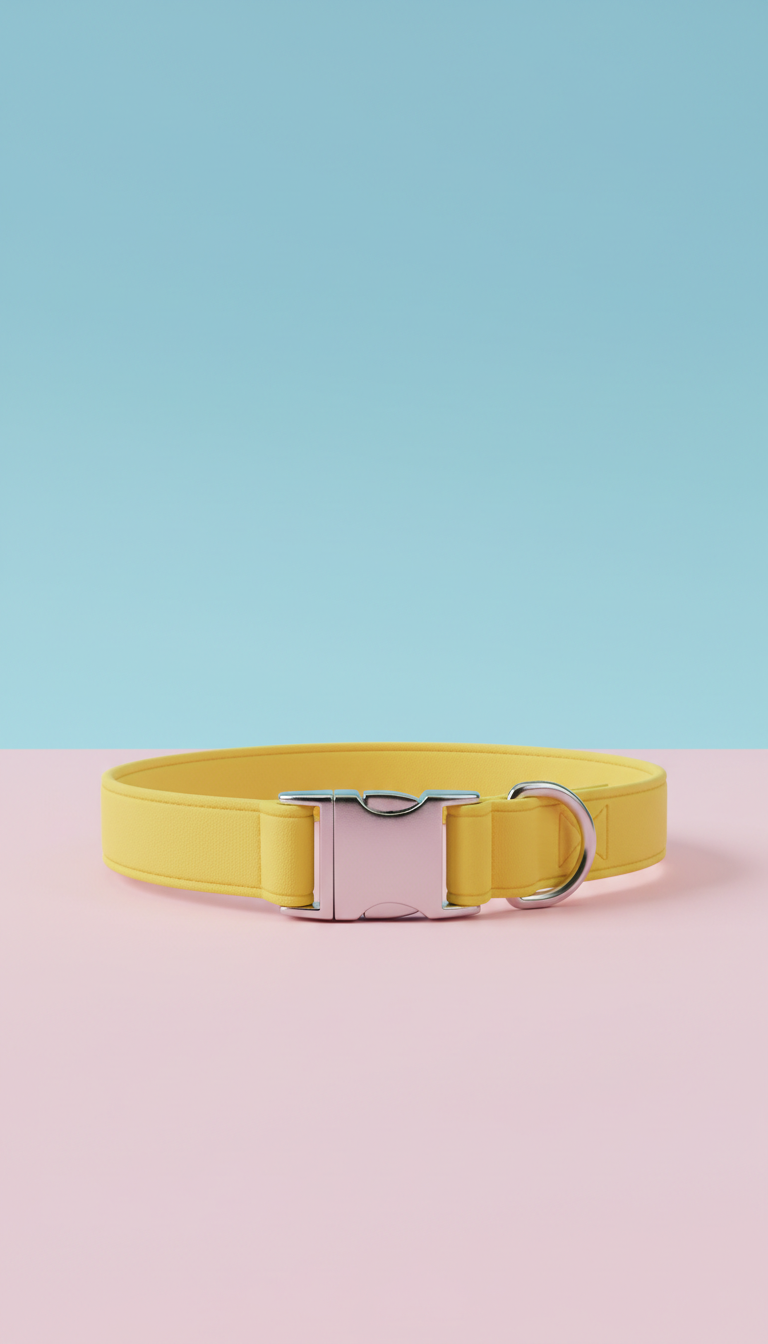Collar amarillo brillante para perro